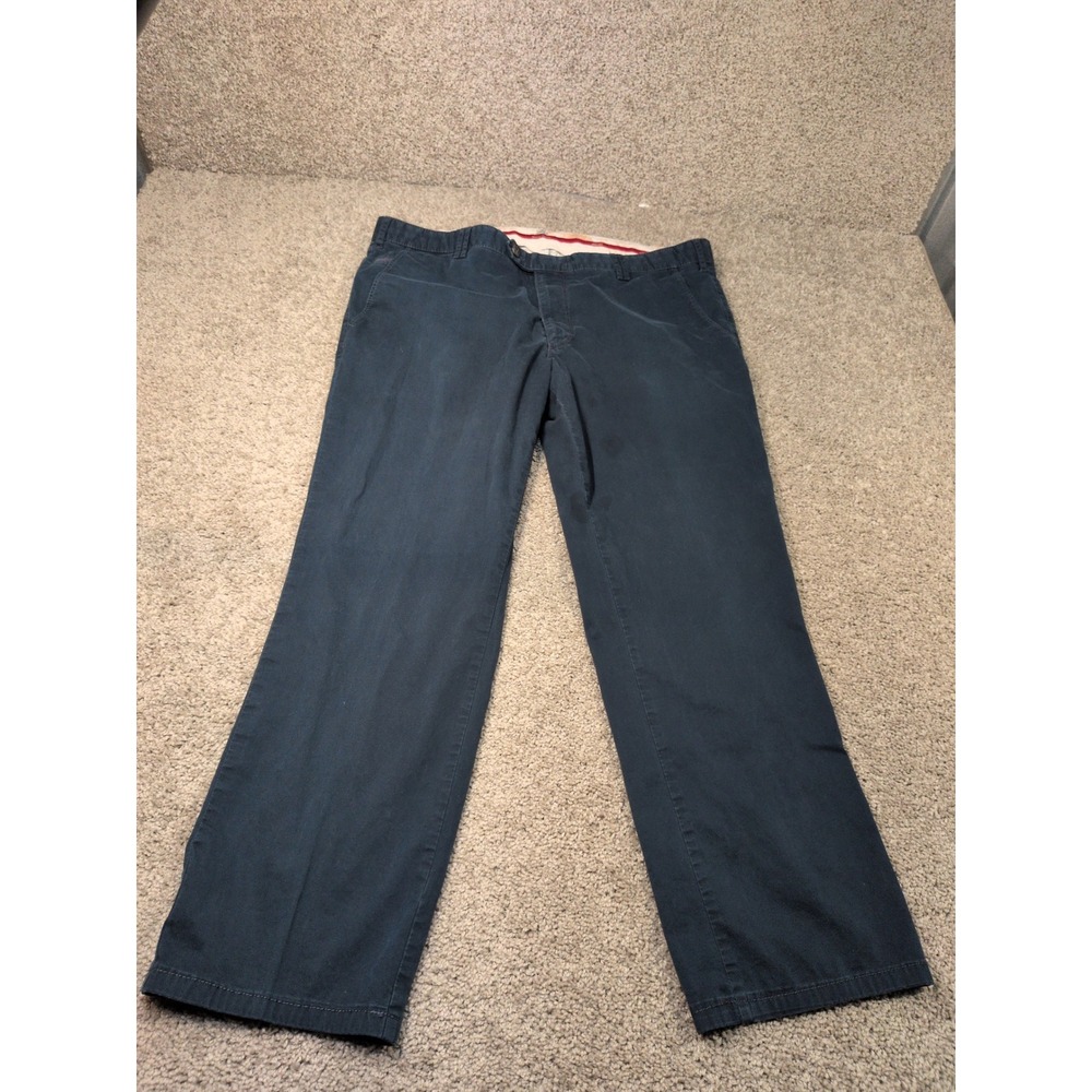 Meyer Bonn Modern Comfort Navy Blue Cotton‎ Stretch Chino Pants Mens 58 W39 L29